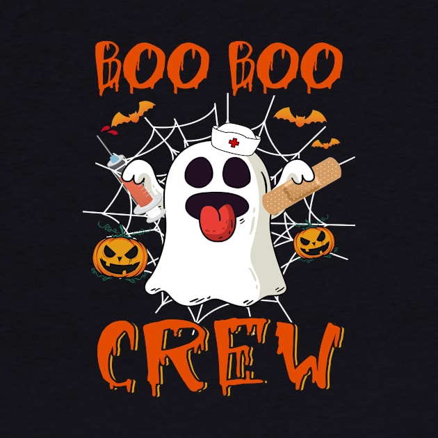 Boo Boo Crew Nurse Ghost Funny Halloween Costume Vintage Shirt by WoowyStore